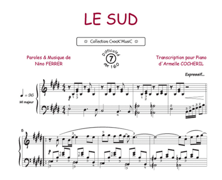 Le sud (Collection CrocK'MusiC) by Nino Ferrer Piano Solo - Sheet Music