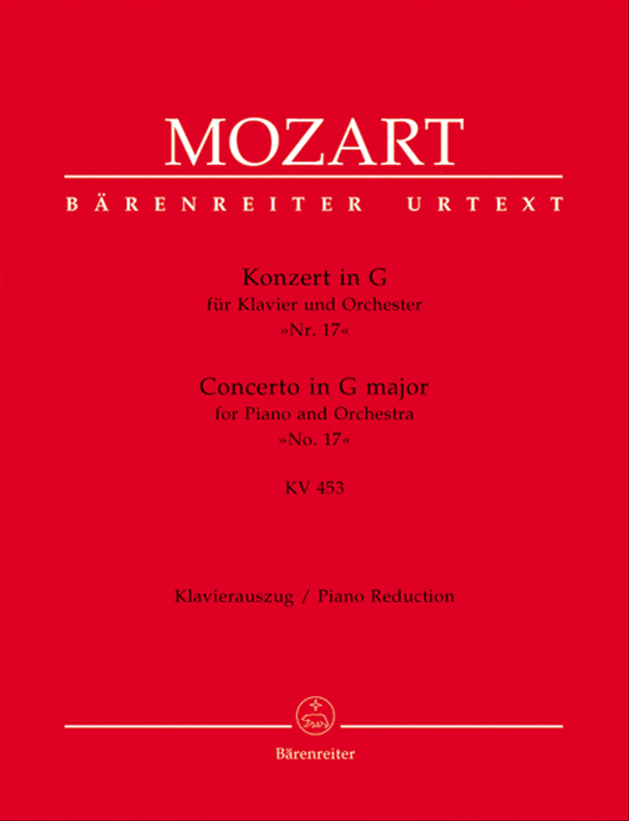 Concerto for Piano and Orchestra, No. 17 G major, KV 453 Piano Solo scores gallery preview page 1