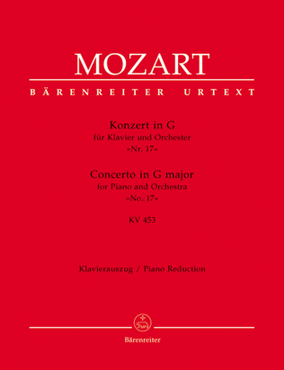 Concerto for Piano and Orchestra, No. 17 G major, KV 453
