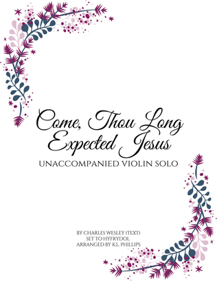 Book cover for Come, Thou Long Expected Jesus - Unaccompanied Violin Solo