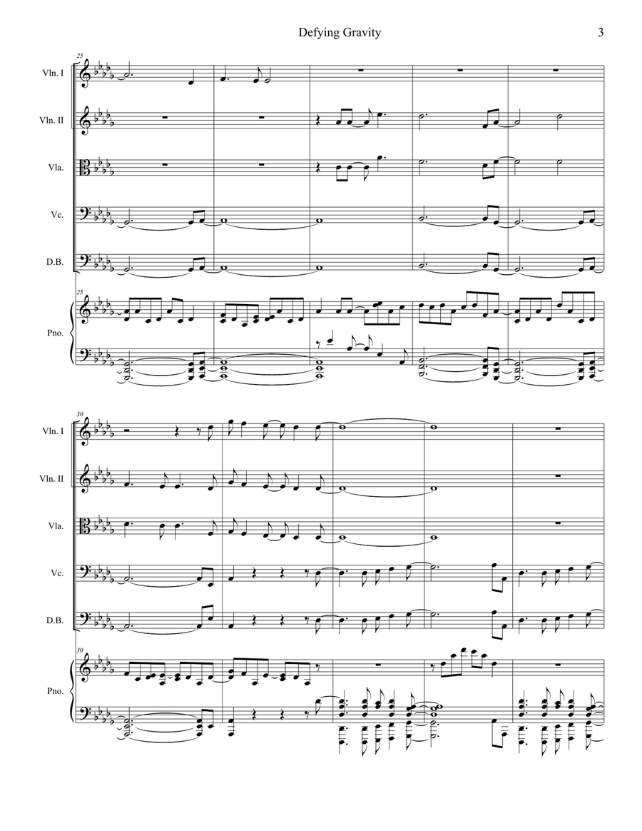 Defying Gravity String Quintet scores gallery preview page 3