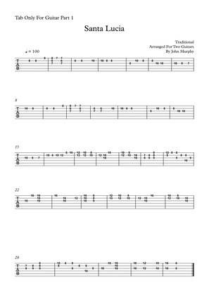 Book cover for Santa Lucia For Guitar Duo Tab Only For Guitar Part 1