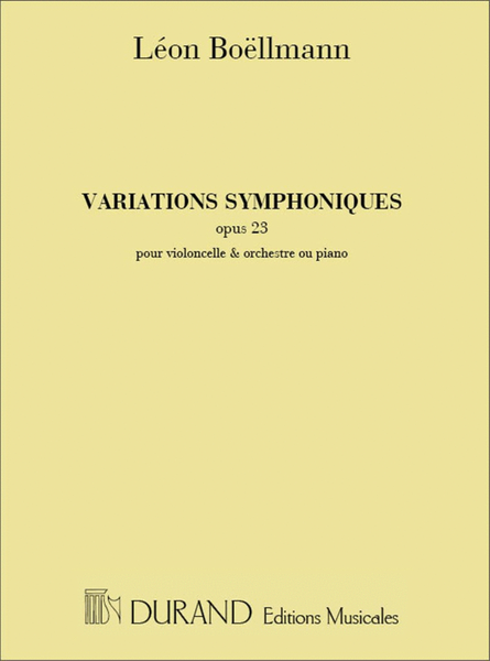Variations Symphoniques Violoncelle-Piano