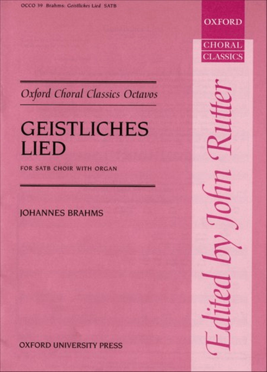 Geistliches Lied (Sacred Song), Op. 30