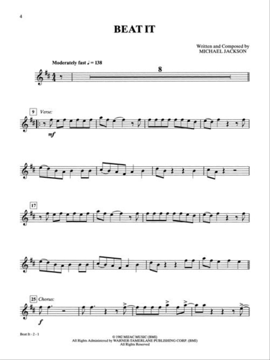Michael Jackson – Instrumental Solos Alto Saxophone scores gallery preview page 4