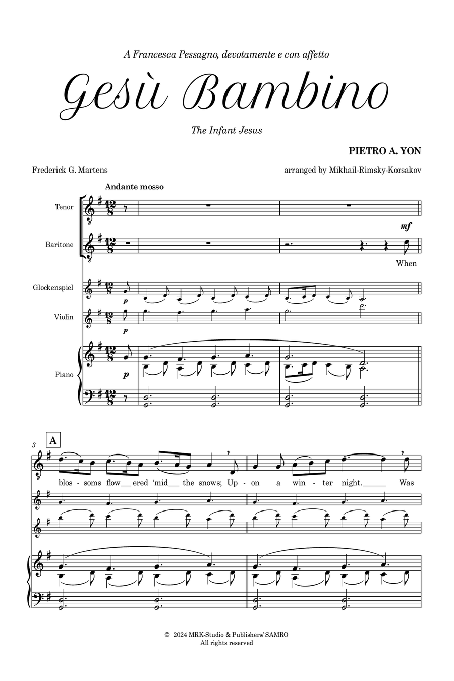 Gesù Bambino Piano, Vocal scores gallery preview page 2