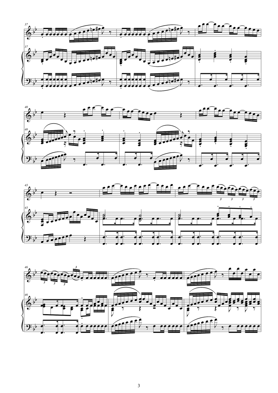 Vivaldi - Flute Concerto No.2 in G minor 'La Notte' Op.10, RV 439 for Flute and Piano Flute Solo scores gallery preview page 3