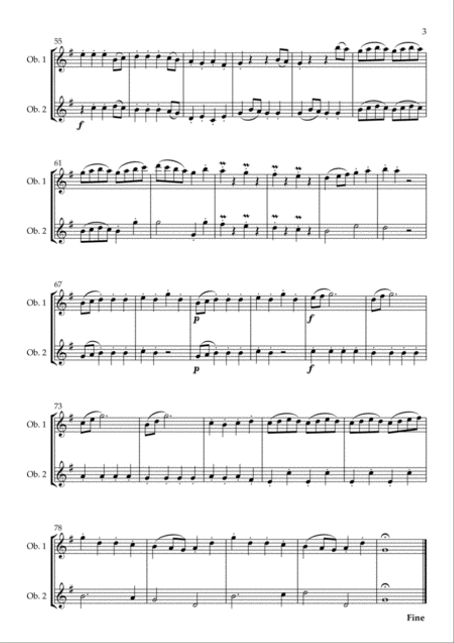 Fantasia in G Major arranged for Oboe Duet Woodwind Duet scores gallery preview page 4