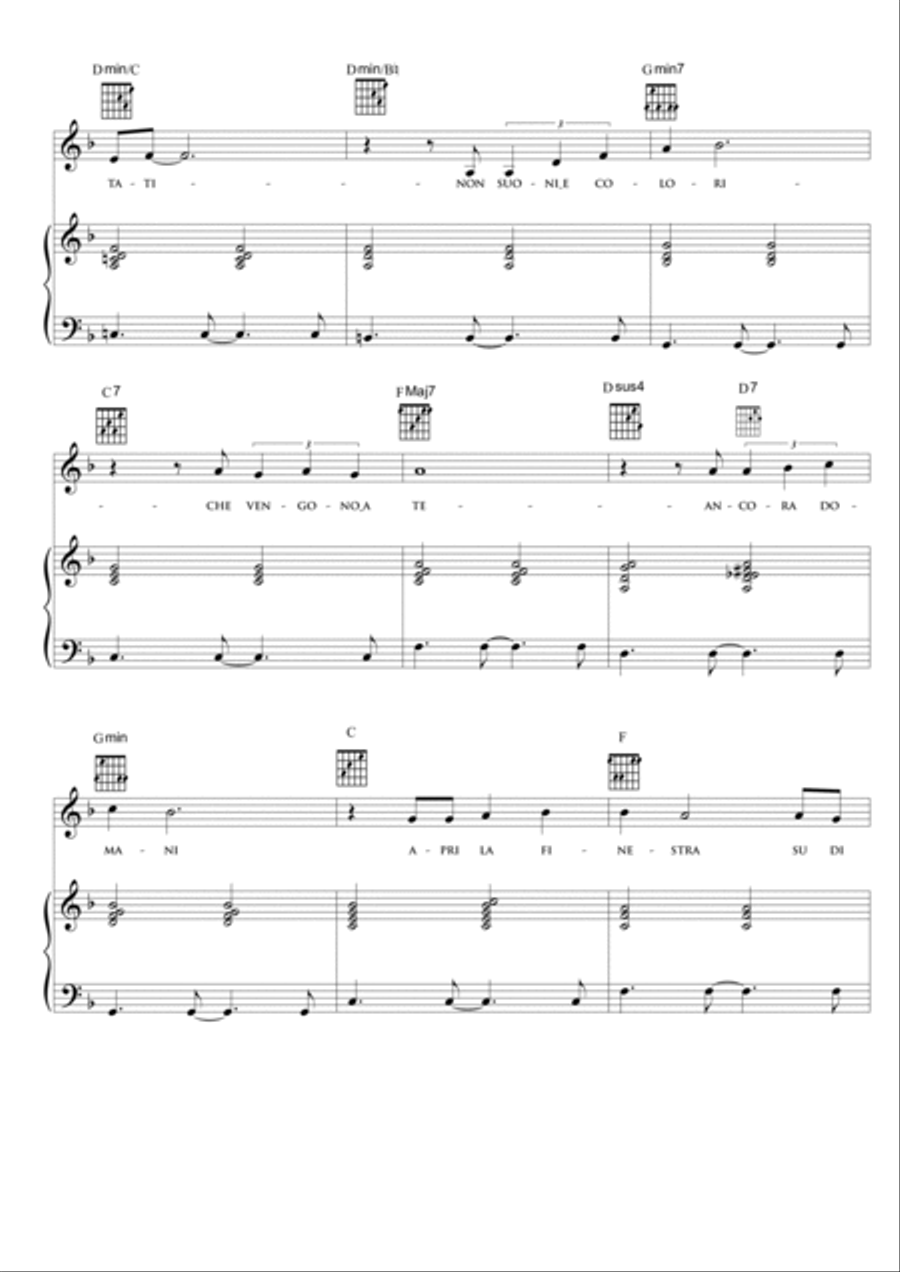 Ancora domani Piano, Vocal, Guitar scores gallery preview page 3