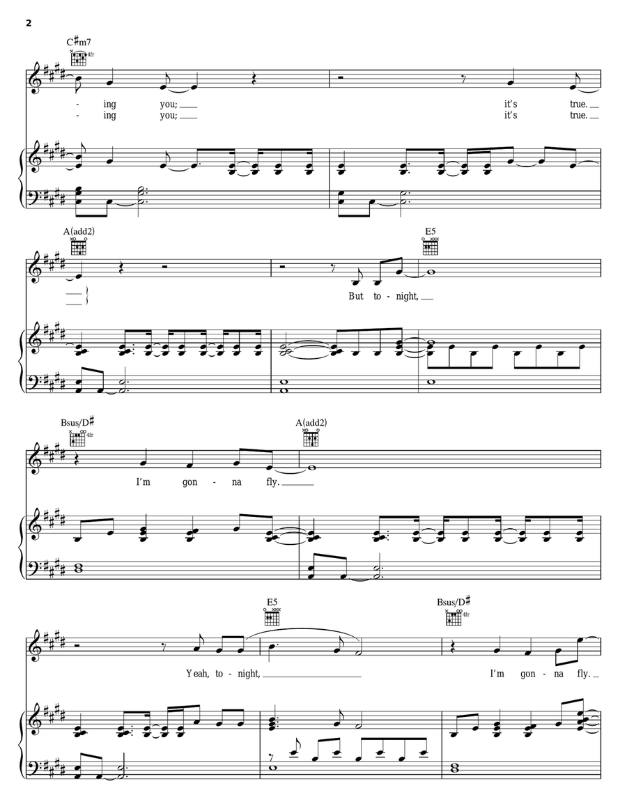 Hello Beautiful Piano, Vocal, Guitar scores gallery preview page 2