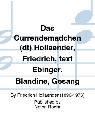 Das Currendemädchen (dt) Hollaender, Friedrich, text