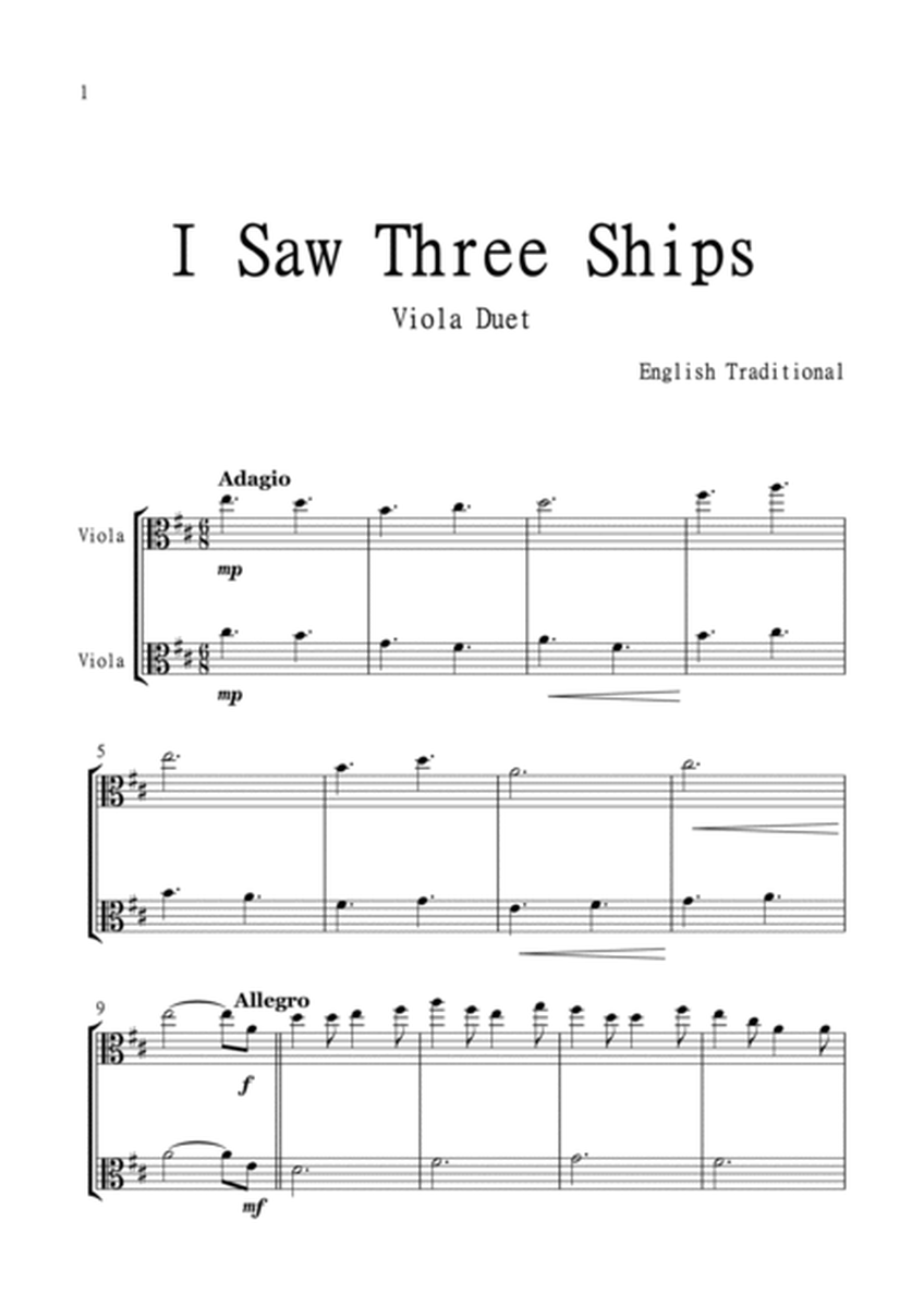 I Saw Three Ships for Viola Duet in D Major. Intermediate. image number null