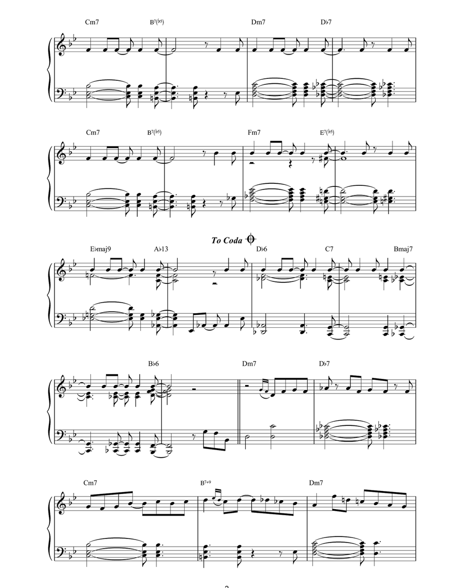One Note Samba Piano Solo scores gallery preview page 3