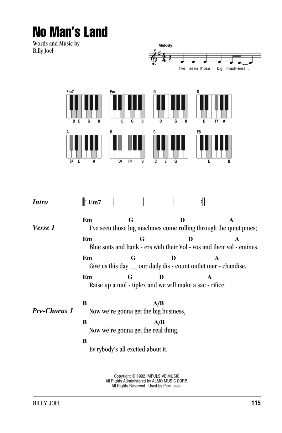 No Man's Land Piano scores gallery preview page 1