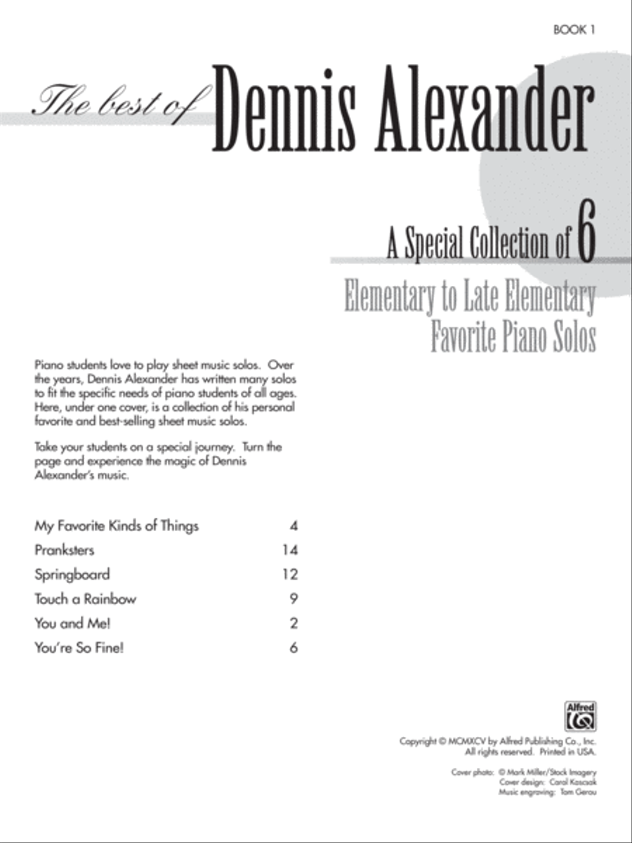 The Best of Dennis Alexander, Book 1 Easy Piano scores gallery preview page 2