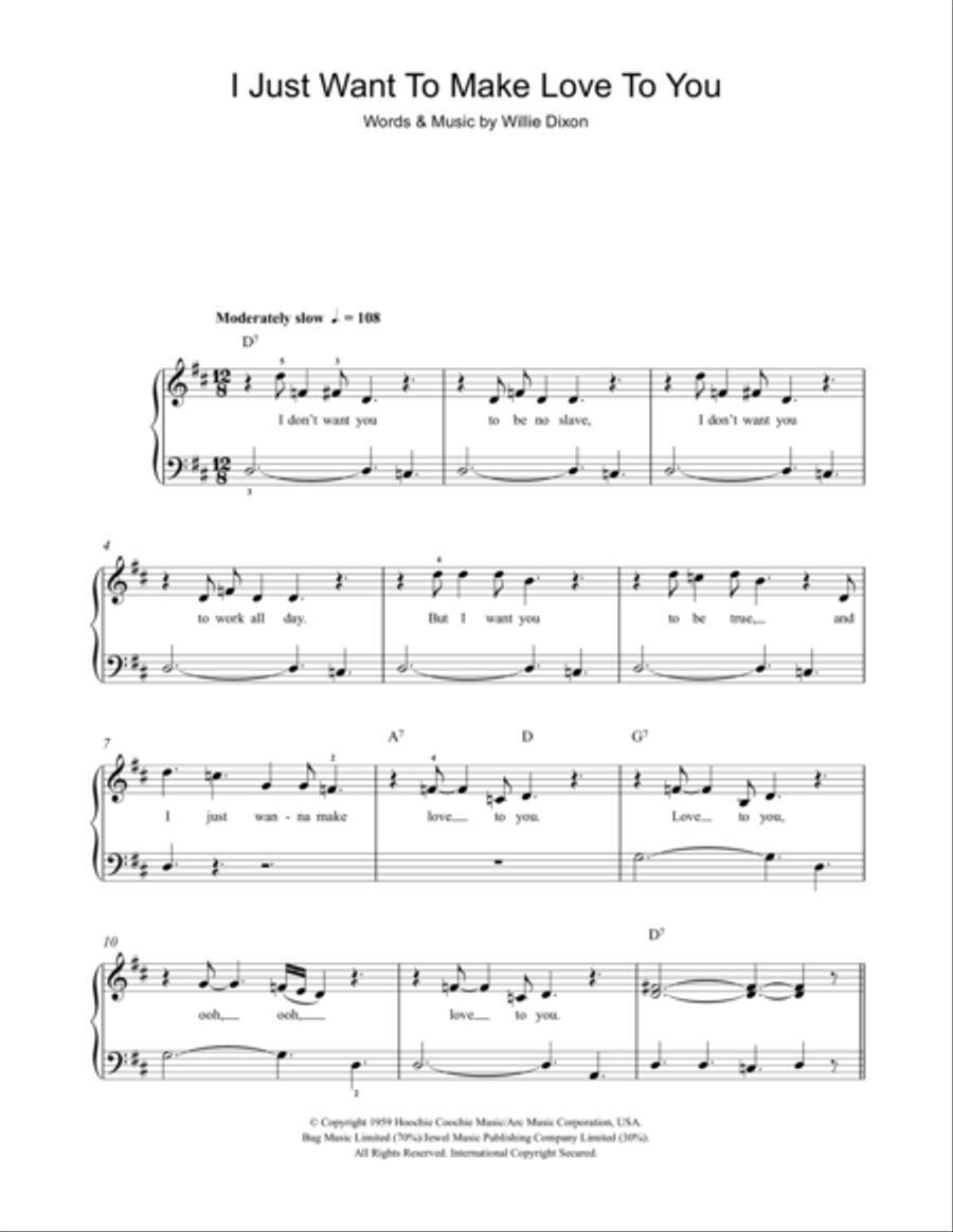 I Just Want To Make Love To You Voice scores gallery preview page 1