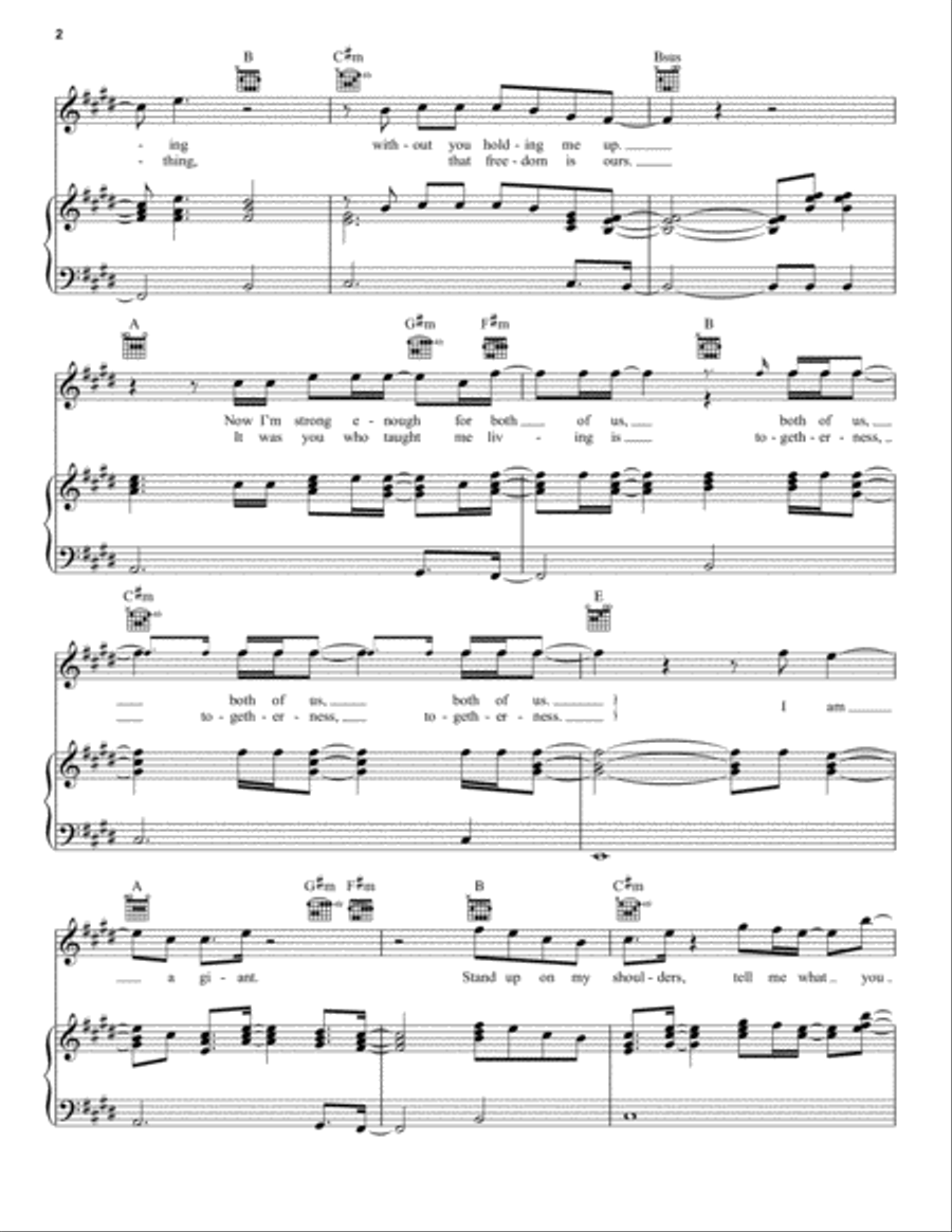 Giant Giant Piano, Vocal, Guitar scores gallery preview page 2