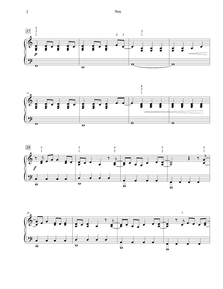 Stay Stay Easy Piano scores gallery preview page 2