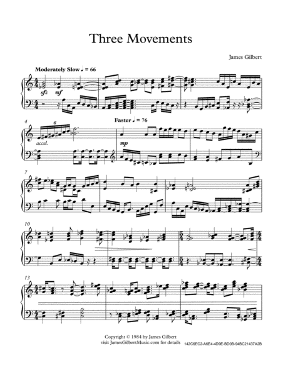 Three Movements Three Movements Piano Solo scores gallery preview page 2