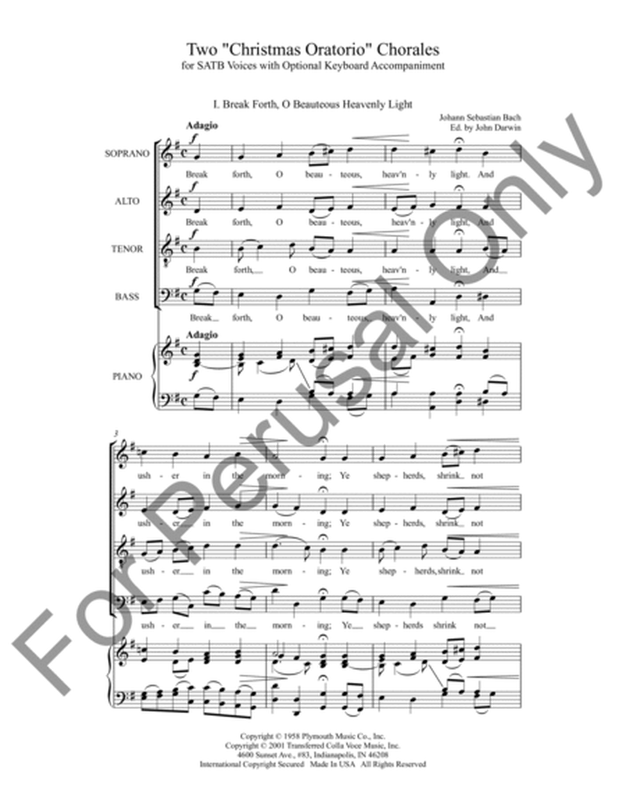 Two Christmas Oratorio Chorales: from "Christmas Oratorio" (BWV 248)