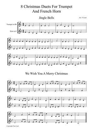 8 Christmas Duets For Trumpet in Bb and Horn in F