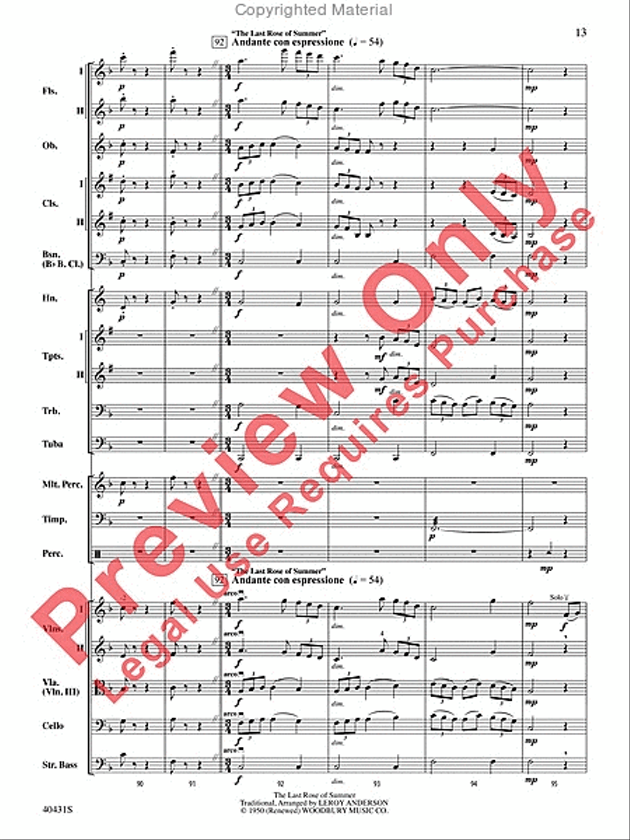 Leroy Anderson's Irish Suite, Part 2 (Themes from) Full Orchestra scores gallery preview page 14