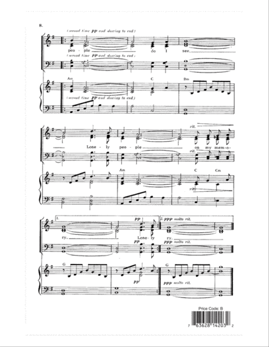 Lonely Voices 4-Part scores gallery preview page 8
