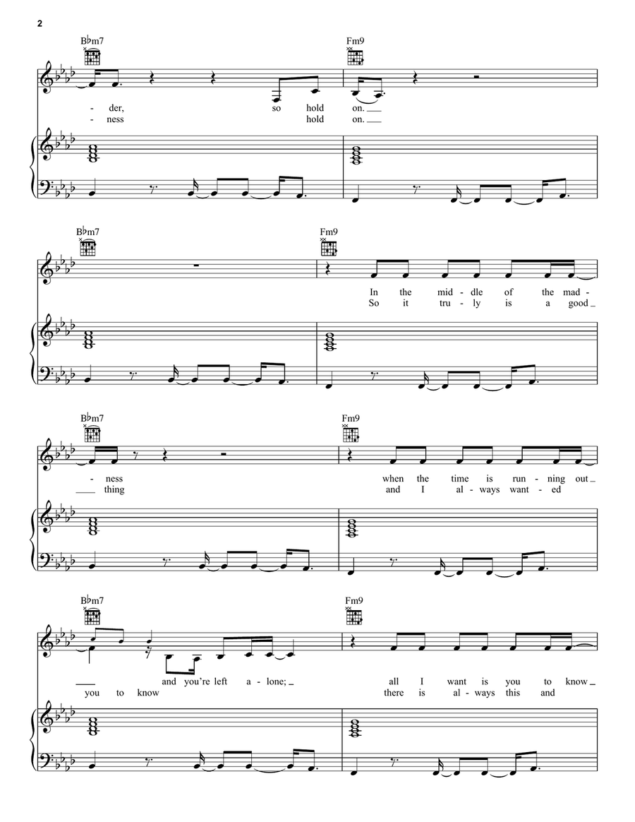 Nothing Can Come Between Us Piano, Vocal, Guitar scores gallery preview page 2