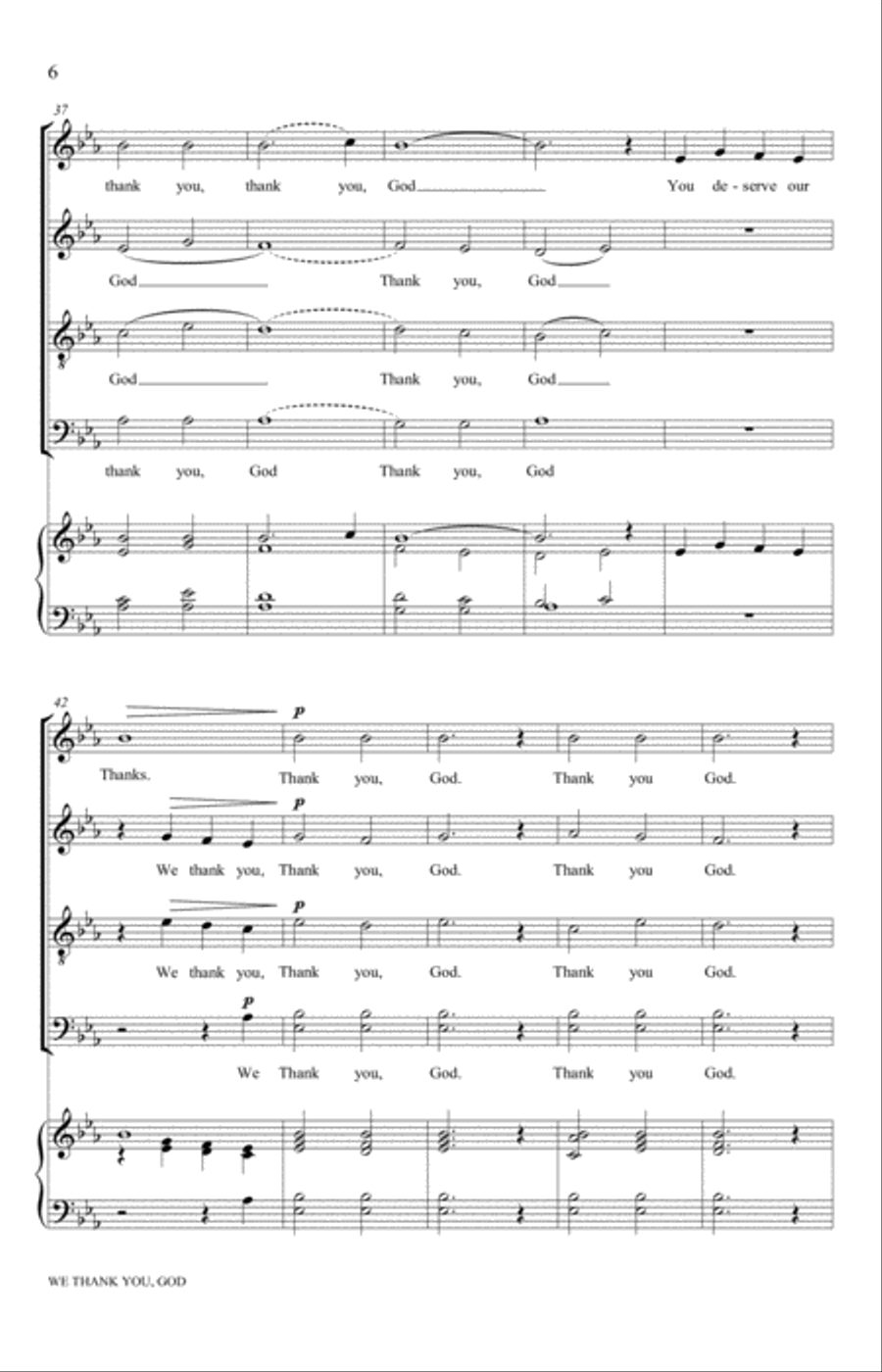 We Thank You, God We Thank You, God 4-Part scores gallery preview page 6