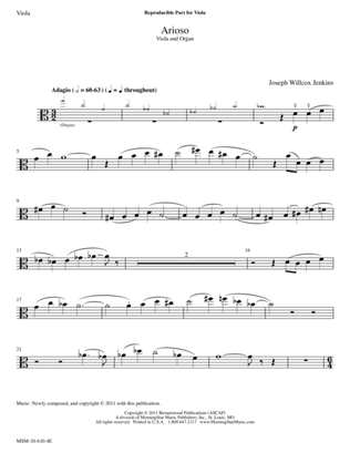 Arioso from Six Pieces for Organ, Volume 2 (Downloadable Viola Part)