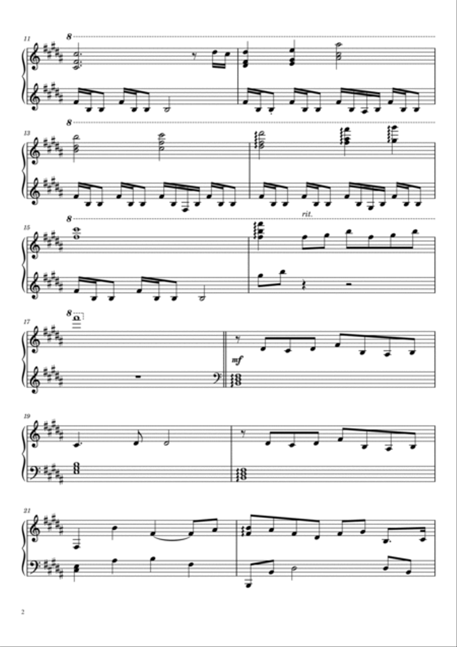 Across The Violet Sky Piano Solo scores gallery preview page 2