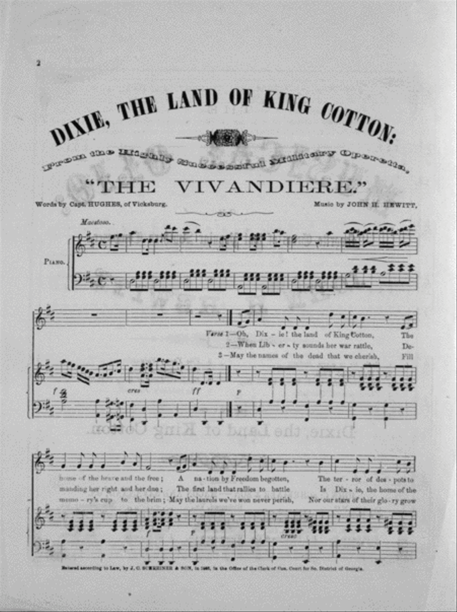Dixie, the Land of King Cotton Voice scores gallery preview page 2