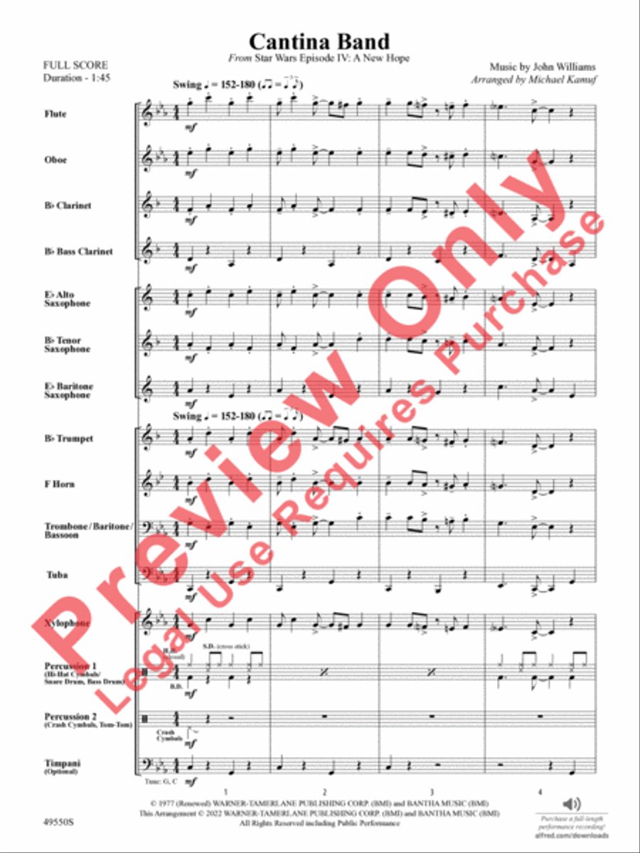 Cantina Band Concert Band scores gallery preview page 3
