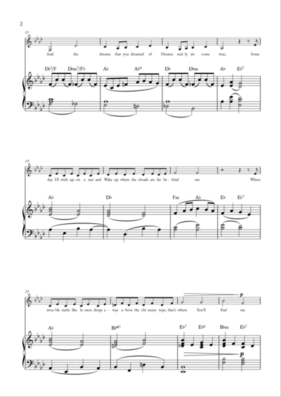 Over The Rainbow Voice scores gallery preview page 2