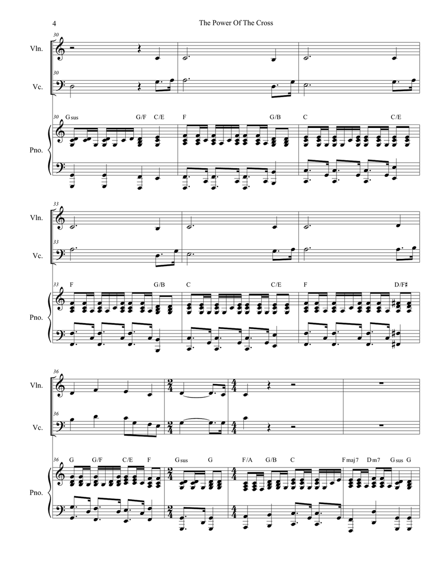 The Power Of The Cross (Oh To See The Dawn) Piano Trio scores gallery preview page 4
