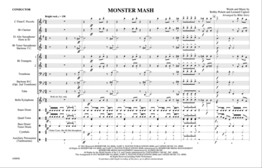 Monster Mash: Score Monster Mash: Score Marching Band scores gallery preview page 1