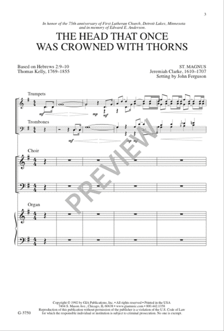 The Head That Once Was Crowned with Thorns 4-Part scores gallery preview page 4