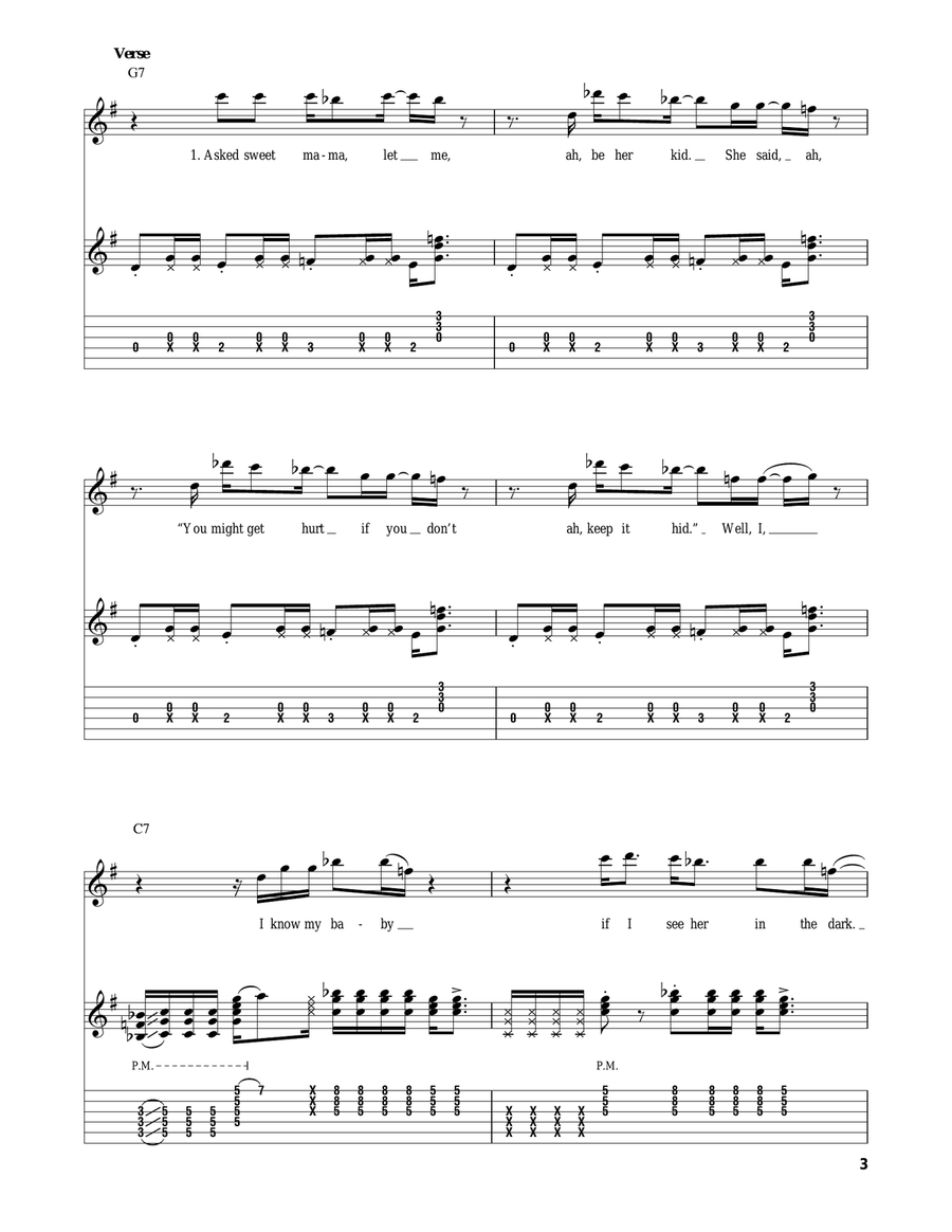 Travelling Riverside Blues Electric Guitar scores gallery preview page 3