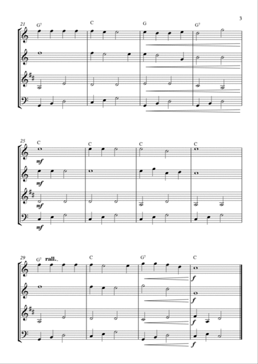 Jingle Bells for Wind Quartet Woodwind Quartet scores gallery preview page 4