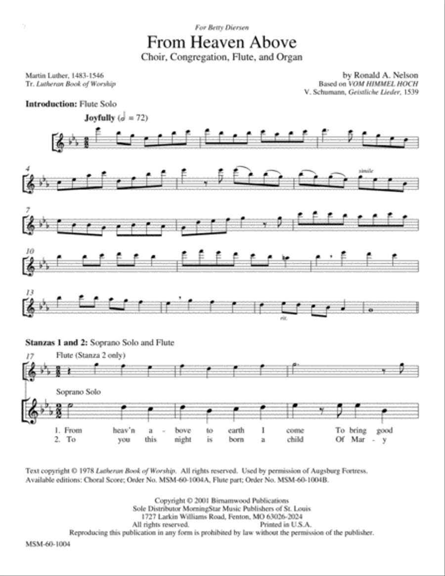 From Heaven Above (Full Score) Choir scores gallery preview page 2