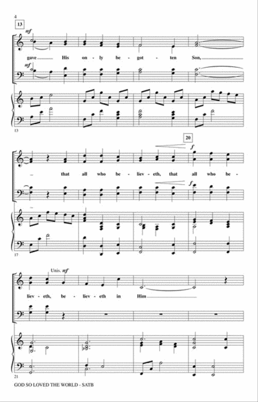 God So Loved the World 4-Part scores gallery preview page 3