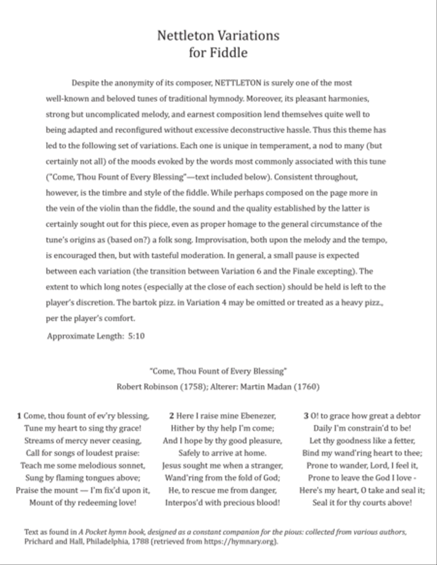 Nettleton Variations - for Fiddle Violin Solo scores gallery preview page 2