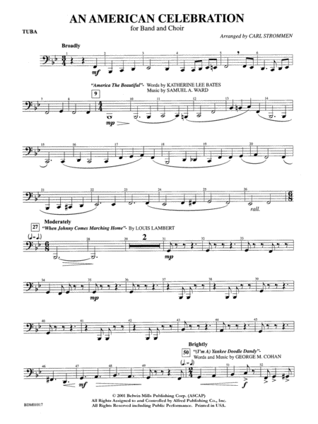 An American Celebration (for Band and Choir): Tuba