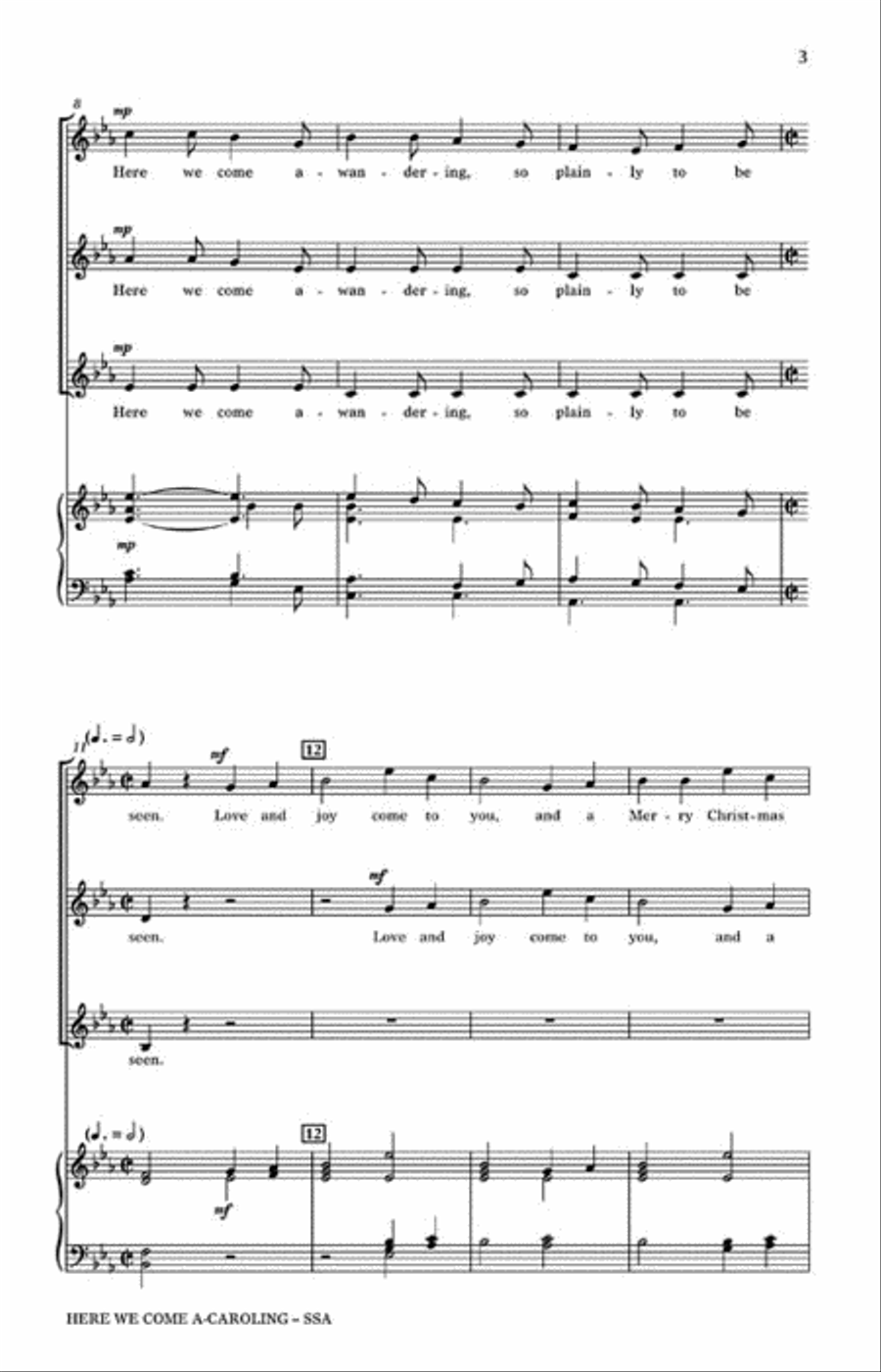 Here We Come A-Caroling Here We Come A-Caroling SSA scores gallery preview page 3