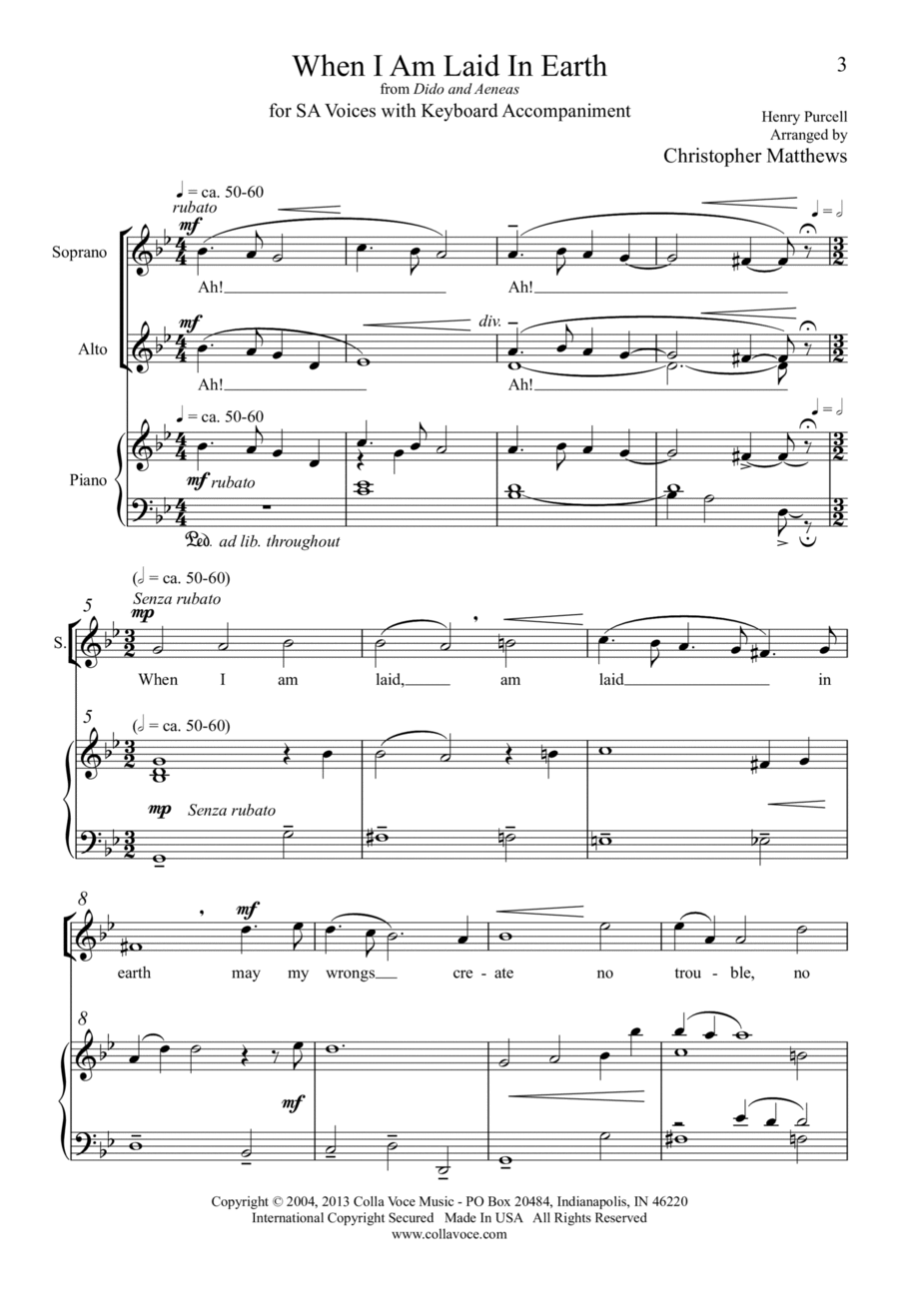 When I Am Laid In Earth SA scores gallery preview page 1