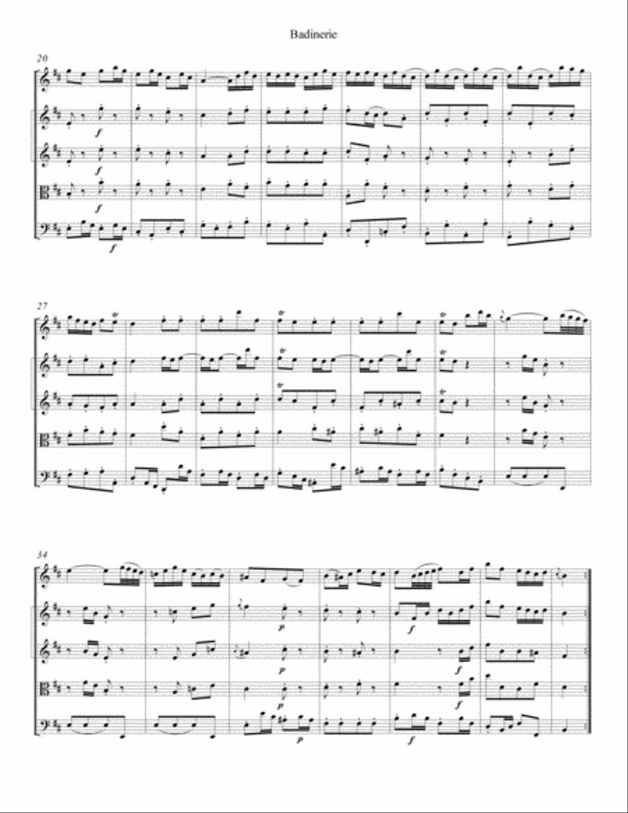 Badinerie. From BWV 1067 Suite Chamber Orchestra scores gallery preview page 3