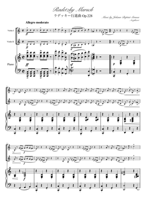"Radetzky Marsch" (Cdur) Piano Trio /Violin duet