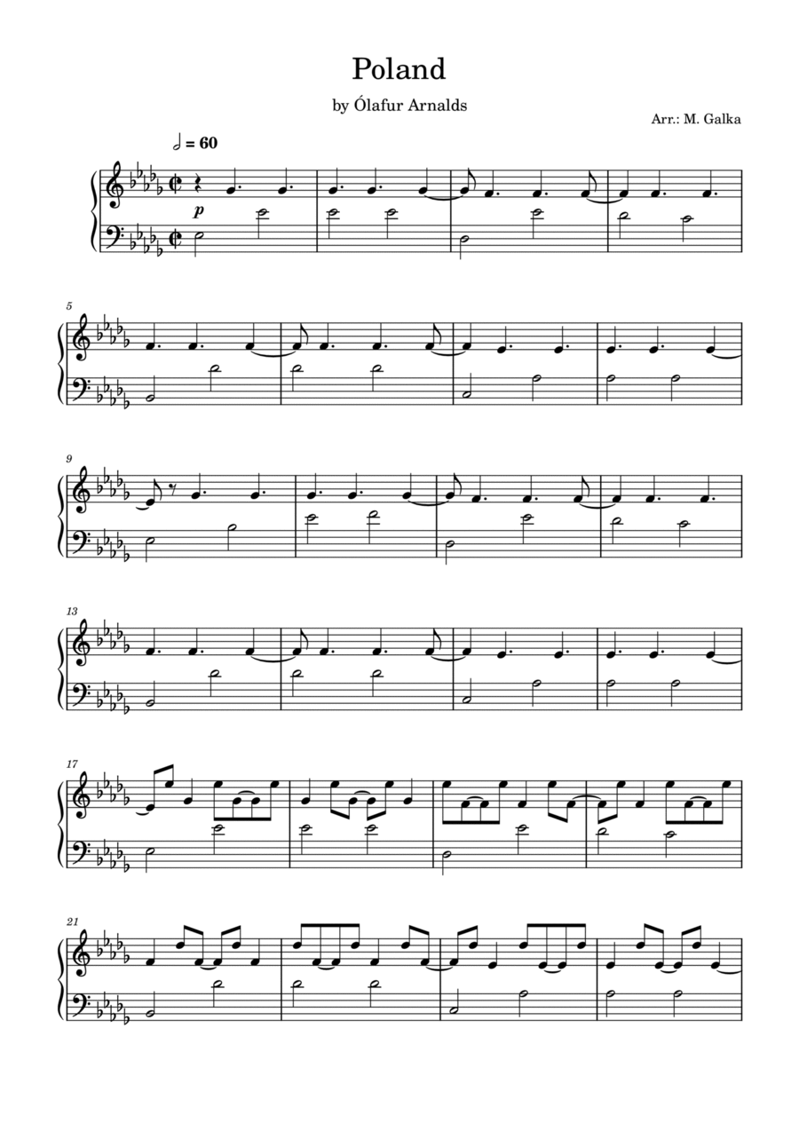 Poland Poland Piano Solo scores gallery preview page 1