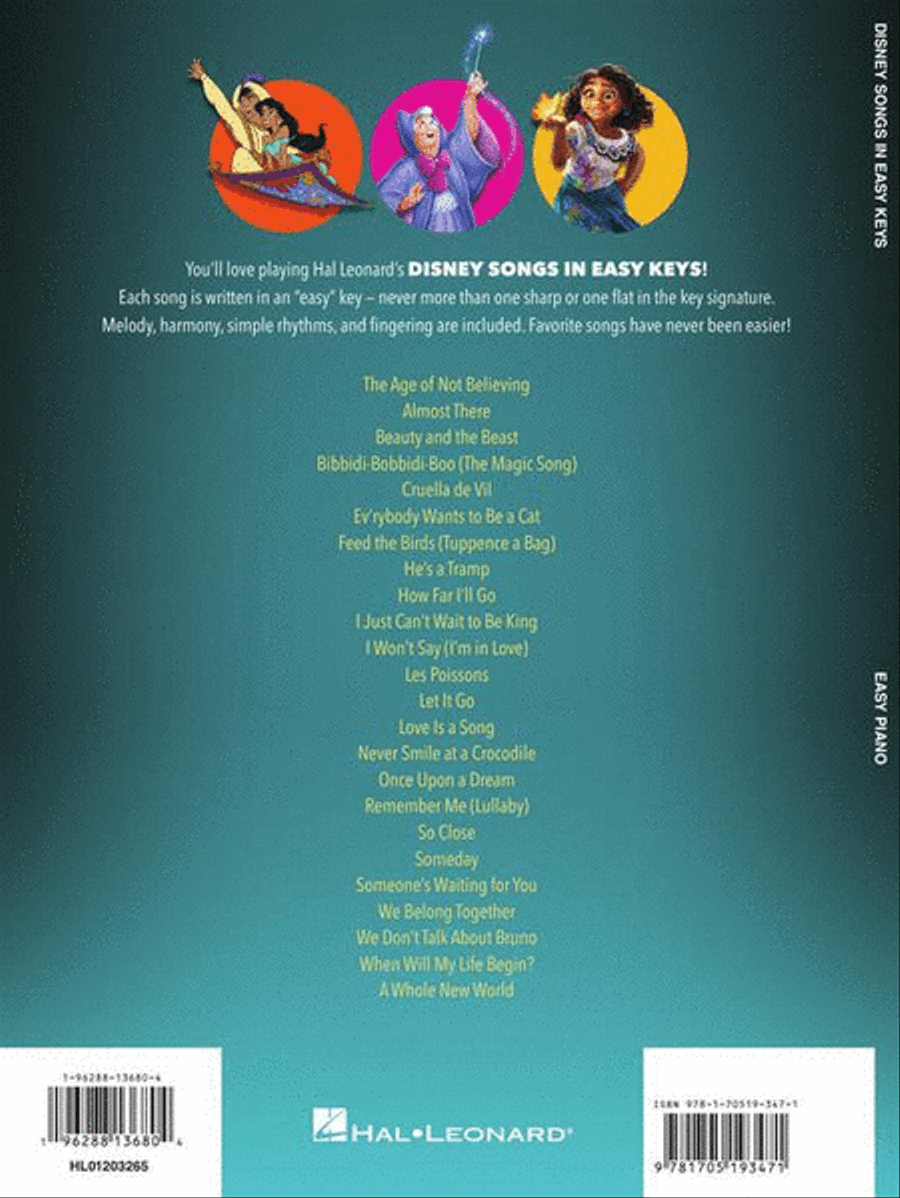Disney Songs in Easy Keys Easy Piano scores gallery preview page 7