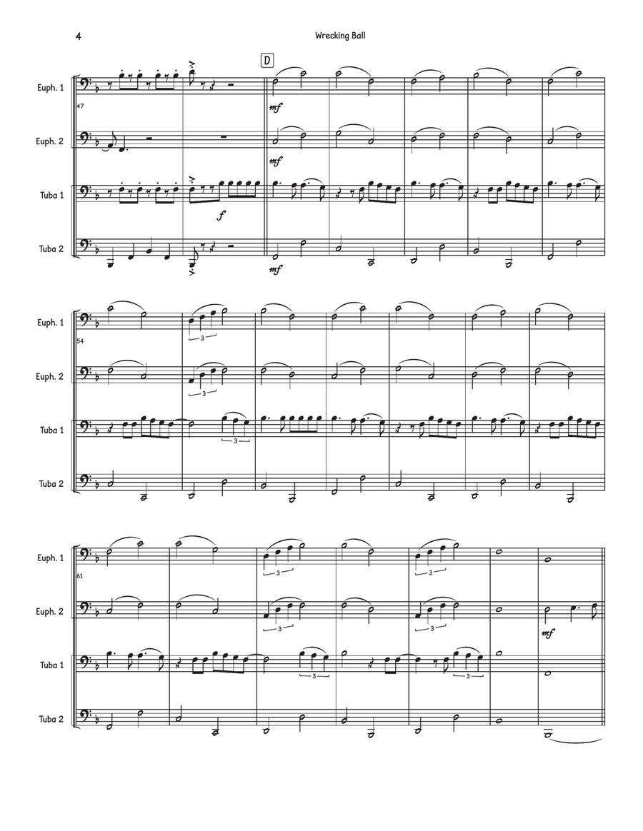 Wrecking Ball Brass Quartet scores gallery preview page 4